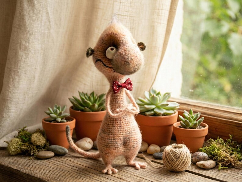 092 Funny Meerkat with wire frame - Amigurumi Crochet Pattern PDF file by Pertseva Etsy image 5