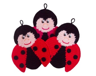 150 Ladybug decor or potholder - Amigurumi Crochet Pattern - PDF file by Zabelina Etsy