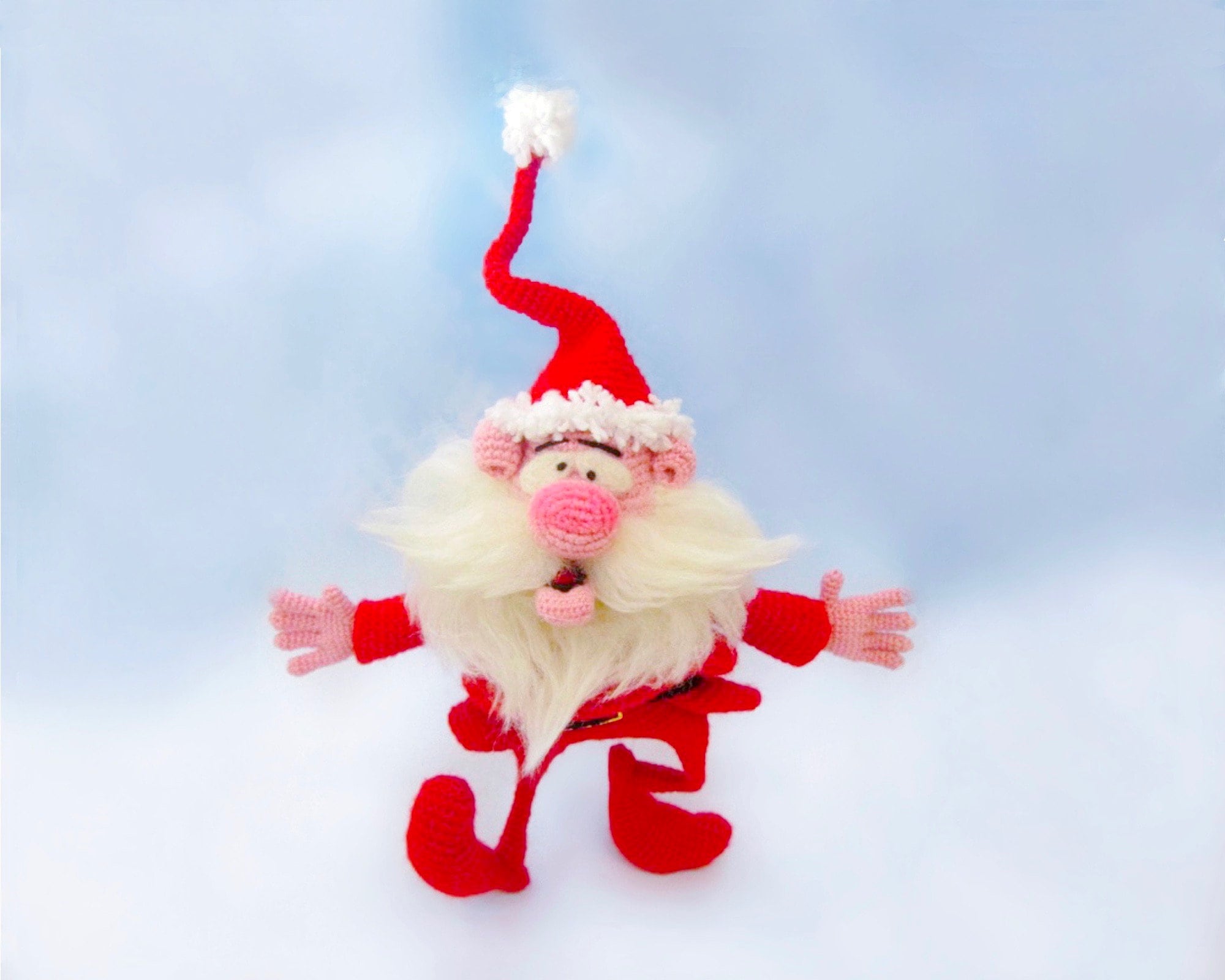 057 Crochet Pattern - Santa Claus under the christmas tree decoration Amigurumi  PDF file by Bakaeva Etsy