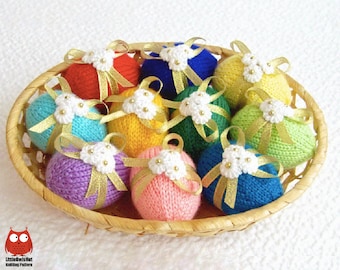 185 Knitting Pattern - Eggs for Easter - Decor - by Zabelina Etsy