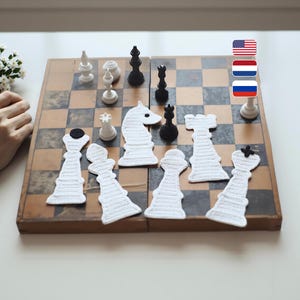 Patrón de crochet fácil 077 - Juego de ajedrez de 6 figuras. Aplique. Regalo para amantes del ajedrez. Marcapáginas o decoración. Gambito de Dama - PDF. Zabelina Etsy.