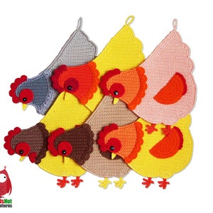 255 Crochet pattern Chicken Hen decor, potholder or decorative pillow Amigurumi PDF file by Zabelina Etsy image 5