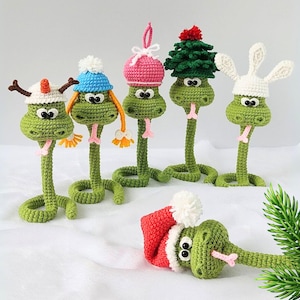 353 Enkelt virkmönster för ormar - Kabelband, lyckobringare, växtdekor, servettring, julgransdekor, öronsnäckor - PDF av Knittoy Etsy