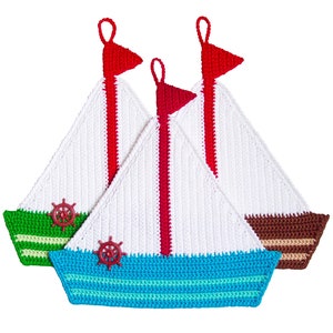 208 Nautical Crochet Patterns - Yacht Decor or potholders - Boat, sailing, Nautical Amigurumi Crochet Pattern - PDF file by Zabelina Etsy