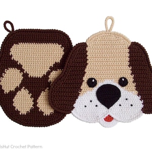 2 Crochet Patterns Dog and paw Decor or potholders Amigurumi Crochet Pattern PDF file by Zabelina Etsy image 6