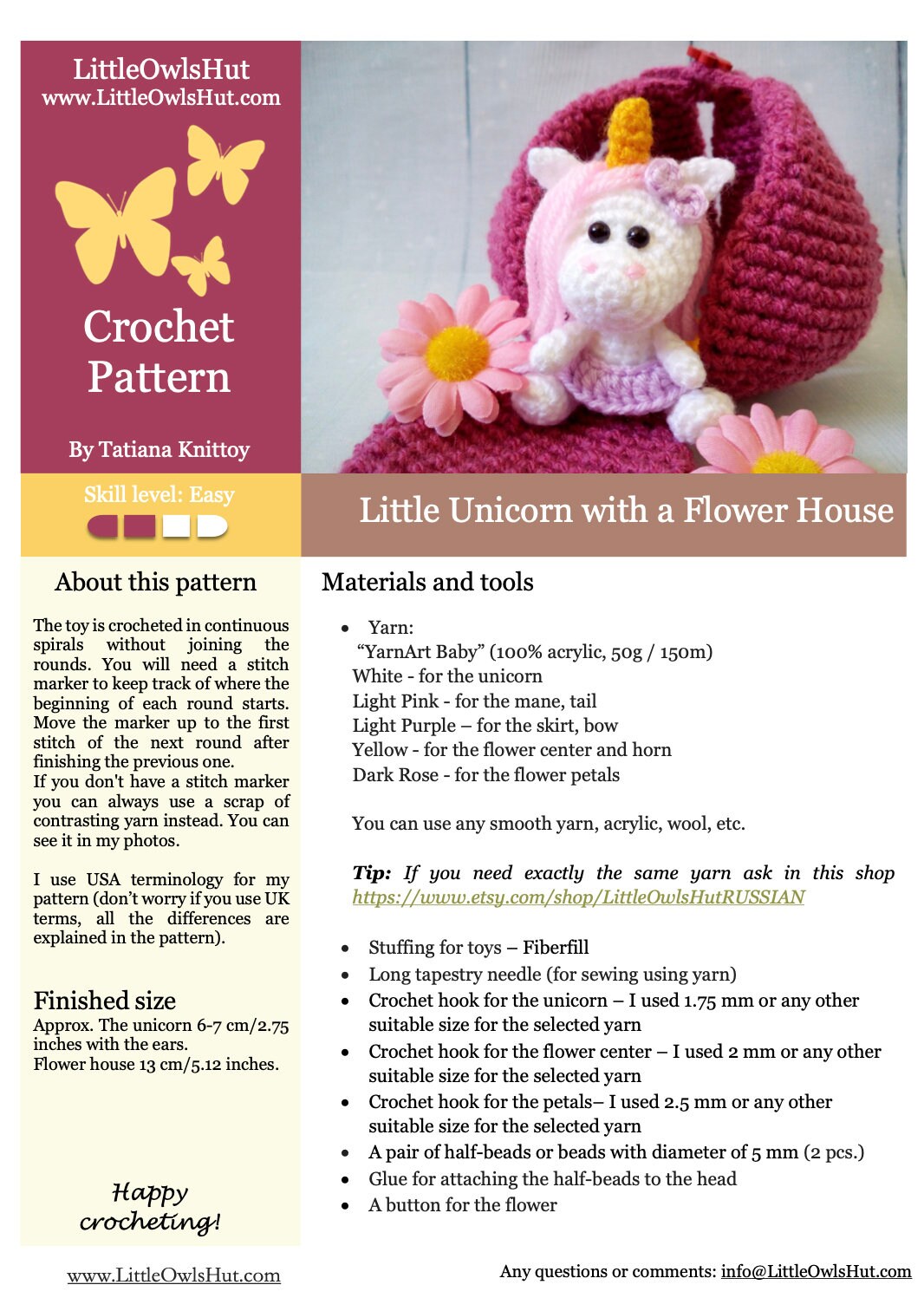 227 Crochet Pattern - Little Unicorn With a Flower House - Amigurumi PDF File by Knittoy Etsy - Etsy 227 Crochet Pattern - Little Unicorn With a Flower House - Amigurumi PDF File by Knittoy Etsy - Etsy