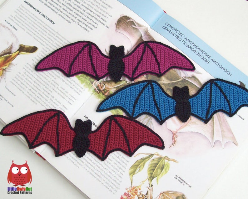 163 Crochet Pattern Bat Halloween Decor or Bookmark - Etsy