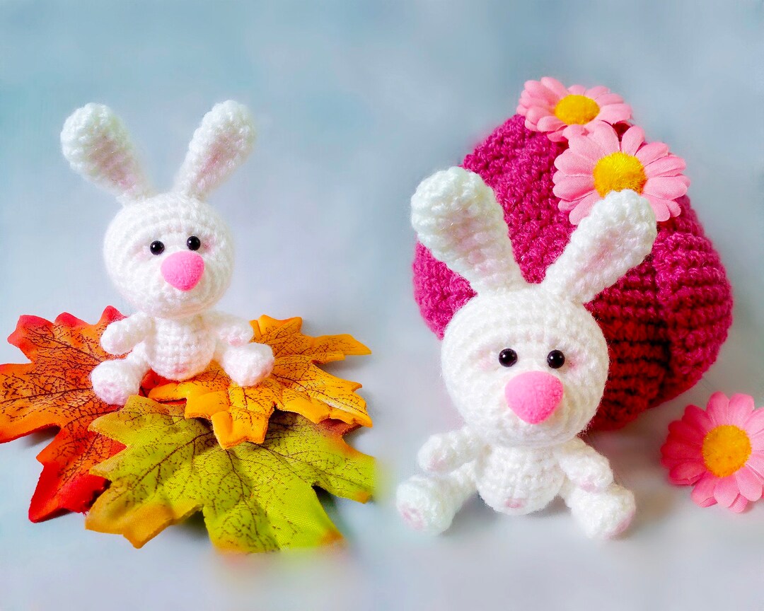 224 Crochet Pattern - Little Bunny Rabbit With a Flower House ...