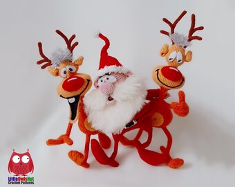 S8 サンタとトナカイ - 2つの編みぐるみ編み図 PDFファイル Bakaeva