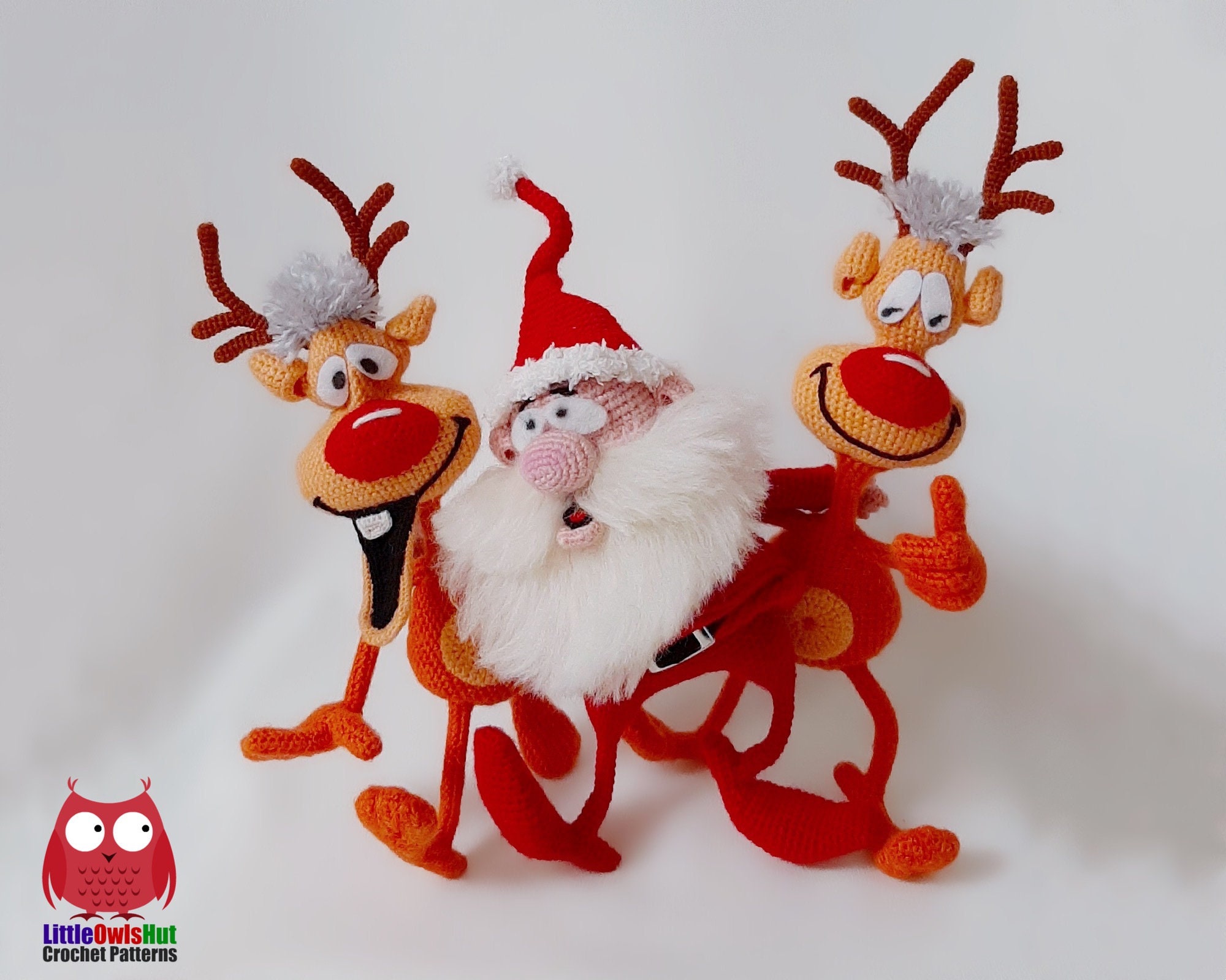 S8 サンタとトナカイ - 2つの編みぐるみ編み図 PDFファイル Bakaeva