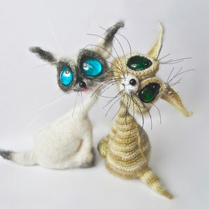 010 Crochet Pattern - Cat Siam toy with wire frame - Amigurumi PDF file by Pertseva (Dragon eyes) Etsy