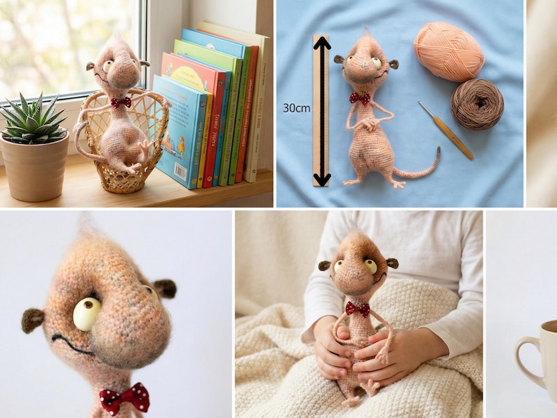 092 Funny Meerkat with wire frame - Amigurumi Crochet Pattern PDF file by Pertseva Etsy image 7