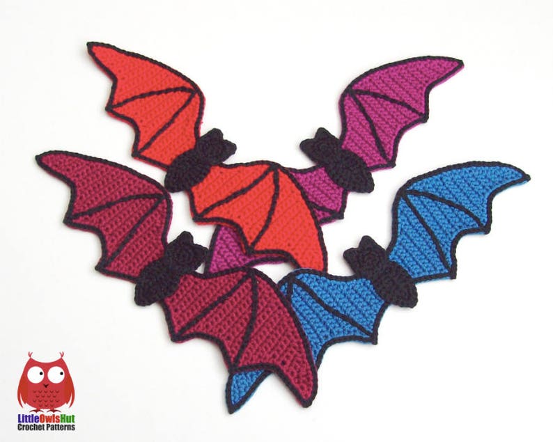 163 Crochet Pattern Bat Halloween Decor Or Bookmark Etsy