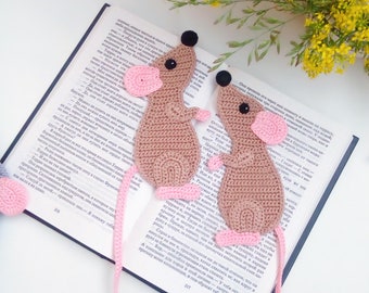 244 Crochet Pattern - Rat or Mouse Applique, Bookmark or decor - Amigurumi Crochet Pattern - PDF file by Zabelina Etsy