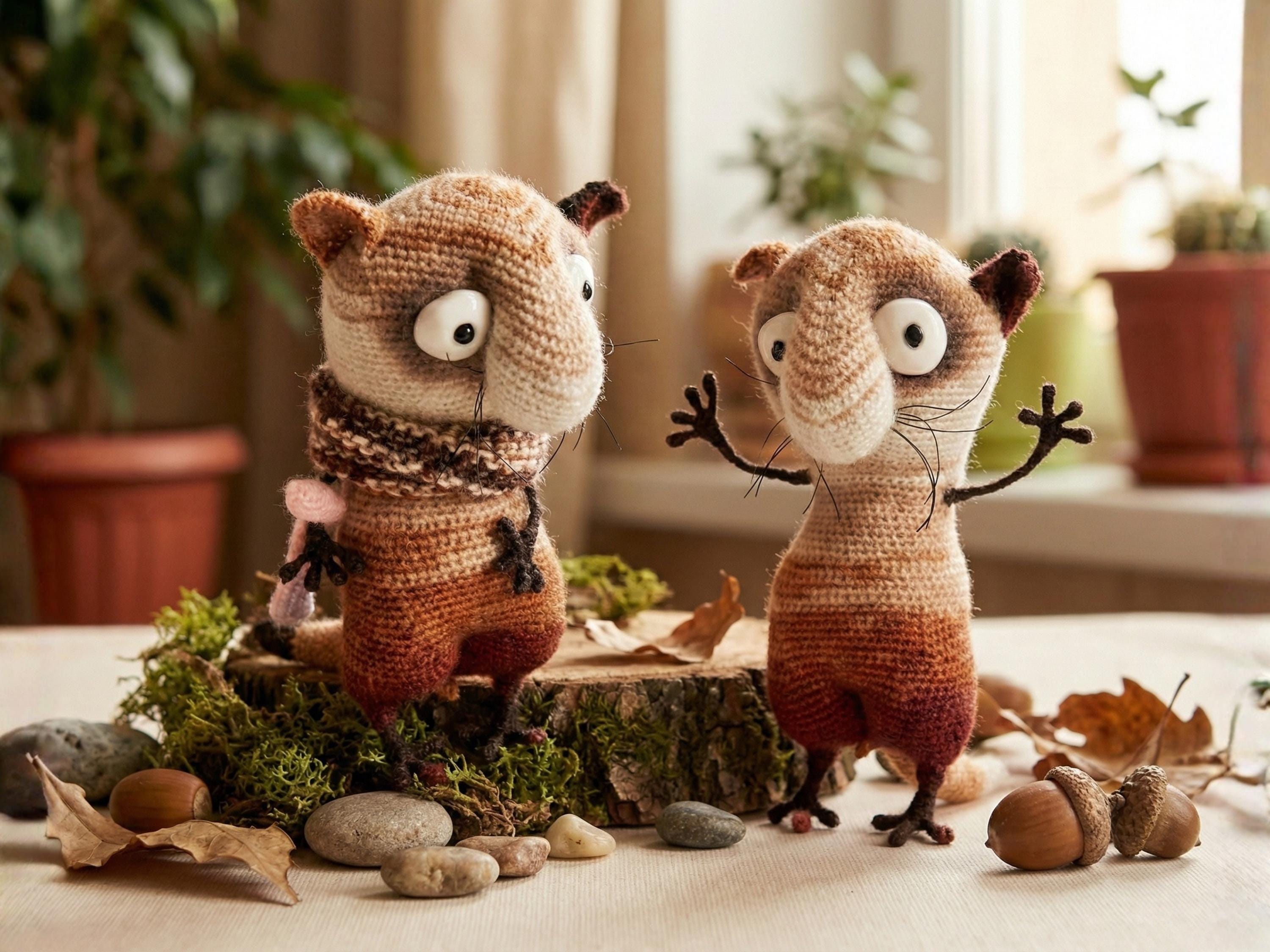 Funny Kitten Crochet Pattern with Wire Frame Limbs