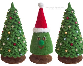 009 Knitting (branches are Crochet) Pattern - Christmas Tree New Year pattern - Amigurumi by Zabelina Etsy