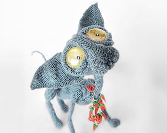 095 Cat Crochet Pattern Sphynx Findus with wire frame Advanced level Crochet Tutorial for Amigurumi kitten toy PDF file by Pertseva Etsy