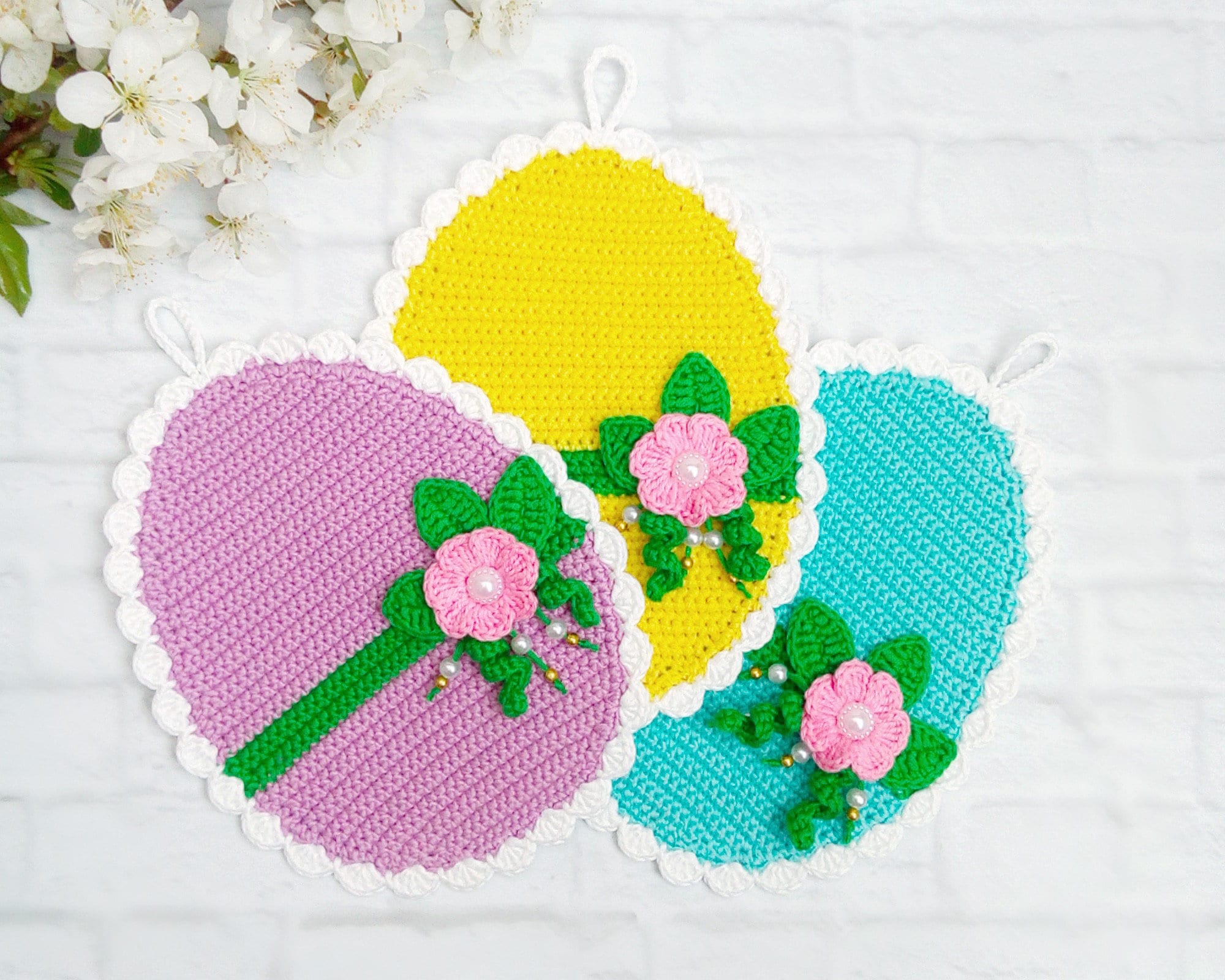 Eggs Decor or Potholder Crochet Pattern