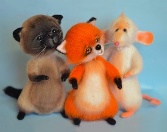 262 Crochet Pattern - Faithful Friends Cat, Mouse, Fox - 3 Amigurumi soft toy in one PDF file by Ogol Etsy