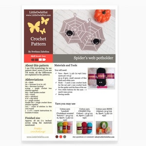 Crochet Spider Web Pattern – Halloween Placemat, Potholder (PDF Pattern) [264 Zabelina] image 2