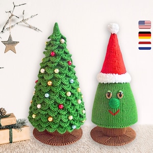 009 Knitting Pattern - Christmas Tree tutorial (branches are Crochet) Home decoration ornament - Amigurumi by Zabelina Etsy