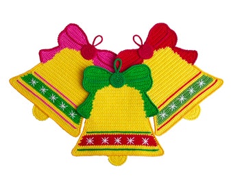 107 Crochet pattern - Bells decor, potholder or decorative pillow - Amigurumi PDF file by Zabelina Etsy