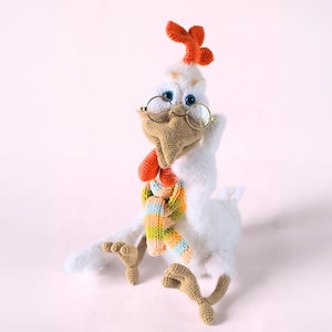 Haakpatroon 126 haan - witte kip haan schattig uniek speelgoed pdf-bestand amigurumi van Astashova Etsy