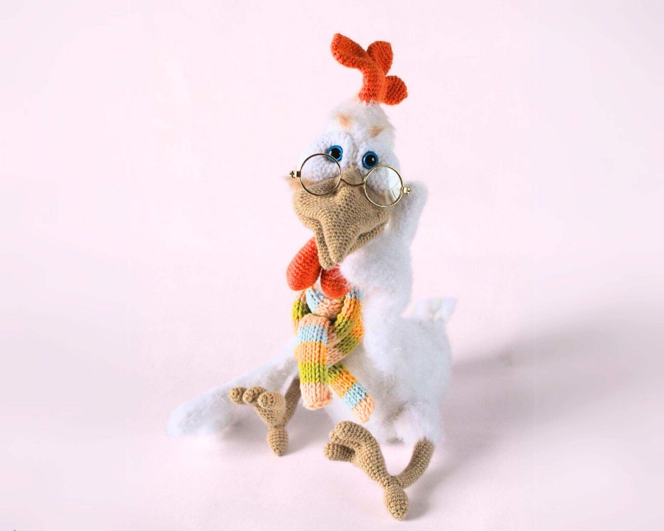 39 Rooster Crochet Patterns to Add Farmhouse Charm to Your Home Decor 13 Rooster Crochet Pattern White Chicken Amigurumi Toy [126