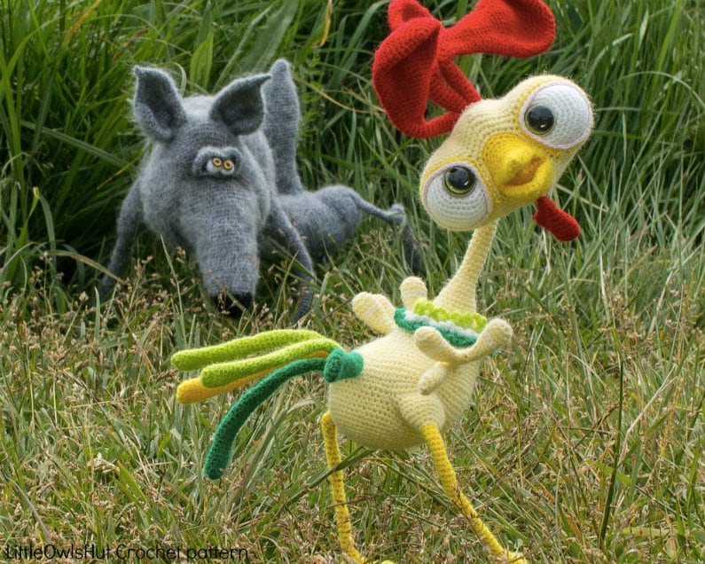 30 Rooster Crochet Patterns to Add Farmhouse Charm to Your Home Decor 8 Wolf and Rooster Crochet Pattern Set