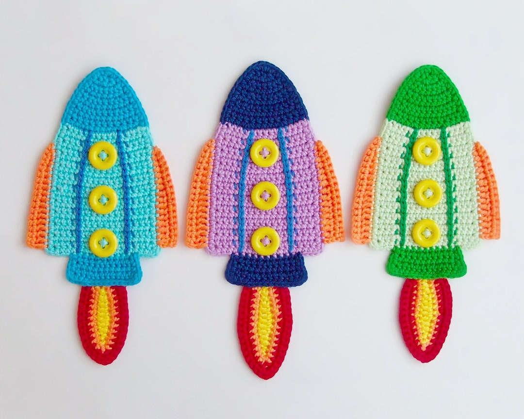 Rocket Easy Pattern Easy Crochet Rocket Applique Pattern – Amigurumi Space Decor (PDF ...