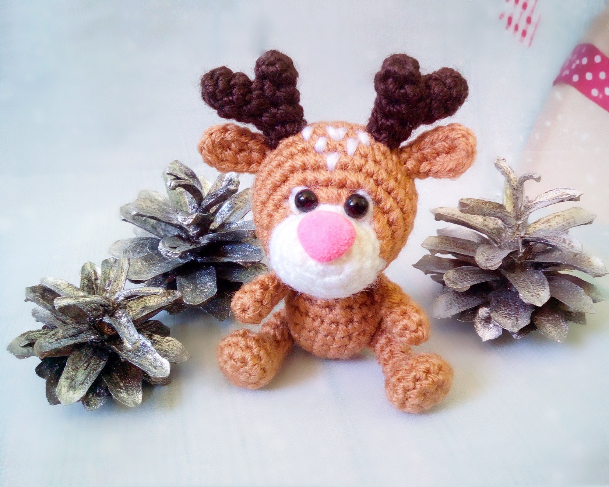 30 Deer Crochet Patterns for Woodland, Holiday, and Amigurumi Projects 9 Little Deer Rudolf Mini Amigurumi