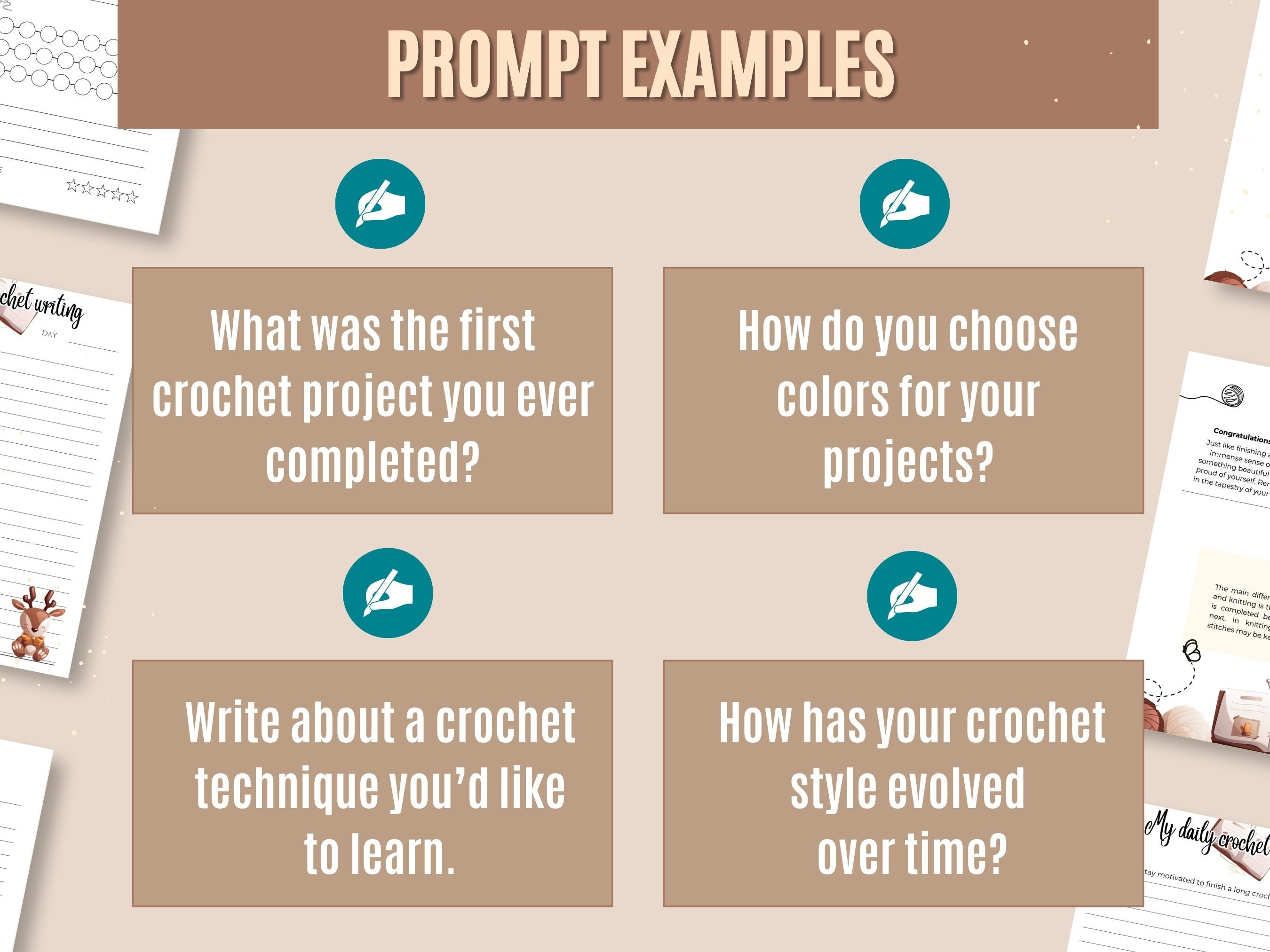 Crochet Writing Challenge, 30-day Journal Prompts (printable Workbook ...