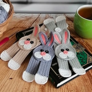 332 eenvoudig haakpatroon - Bunny Rabbit-appliqué, bladwijzer of decor - pdf-bestand door Zabelina Etsy