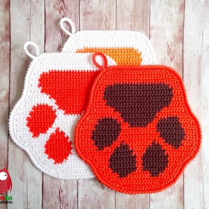 2 Crochet Patterns Dog and paw Decor or potholders Amigurumi Crochet Pattern PDF file by Zabelina Etsy image 8