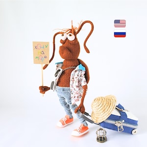 Patron au crochet 138 insectes - copain cafard d'Halloween avec des vêtements comme un jean, une écharpe, une chemise, des bottes - PDF Amigurumi par Astashova Etsy