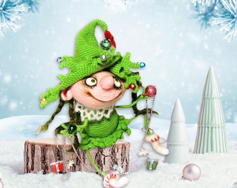 Patrón Muñeca Ganchillo – Marie Christmas Tree Toy Amigurumi (Patrón PDF) [064 Pertseva]