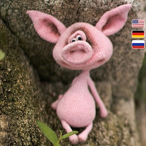 193 Pig Crochet Pattern - Fima the little Pigglet - Amigurumi plush cute toy. Easy crochet tutorial. PDF file by Pertseva Etsy