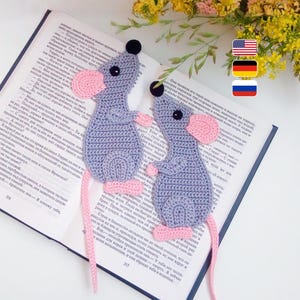 Ratte Häkelanleitung – Maus Lesezeichen, Applikation (PDF Muster) [#244 Zabelina]