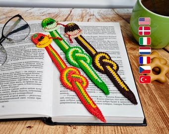 014 Easy Crochet Pattern - Snake Boa Applique, Bookmark or decor PDF file Zabelina Etsy