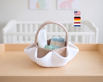 003 Easy Crochet Pattern Basket for Easter egg hunt or egg basket home decor for bathroom accessory or kitchen. PDF file by Sharapova Etsy
