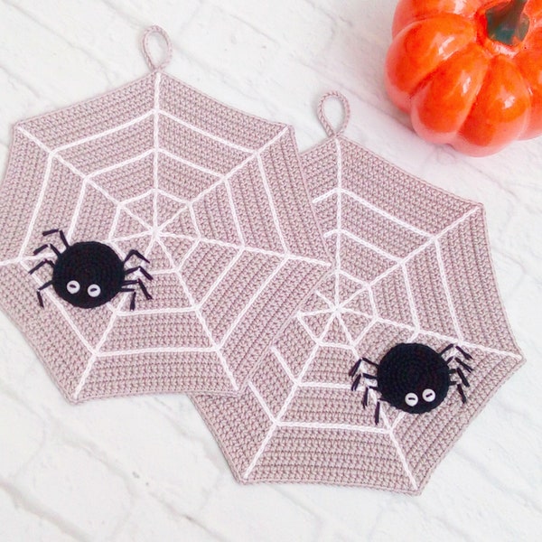 264 Crochet pattern - Spider's web, decor, potholder or decorative pillow for Halloween - Amigurumi PDF file by Zabelina Etsy