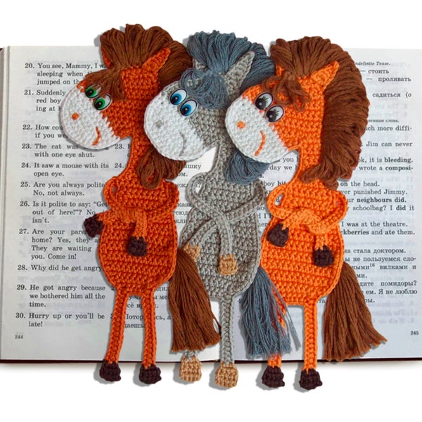 025 Crochet Pattern - Horse Gee-Gee Applique, Bookmark or decor - Amigurumi PDF file by Zabelina Etsy