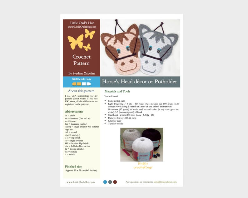 Horse Decor Crochet Pattern – Easy Amigurumi PDF (Digital Download) [034 Zabelina] image 2