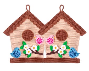 319 Crochet Pattern - Birdhouse décor, potholder, placemat, coaster - Amigurumi PDF file by Zabelina Etsy