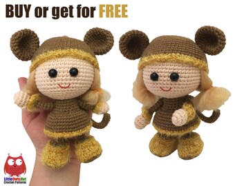 188 Crochet Pattern - Girl Doll in a Viking Monkey outfit - Amigurumi PDF file by Stelmakhova Etsy