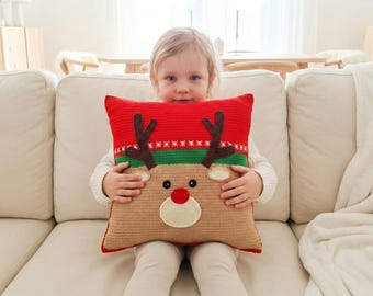 367 Reindeer Crochet Pattern - Xmas Christmas Pillowcase pillow by Zabelina Etsy