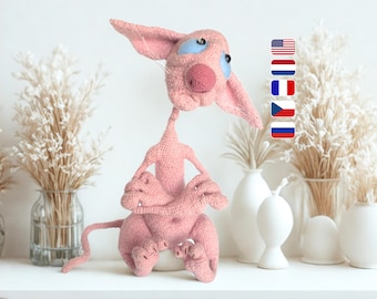 Crochet Hairless Cat Pattern – Wire Frame Sphynx Amigurumi (PDF Pattern)  [006 Astashova]