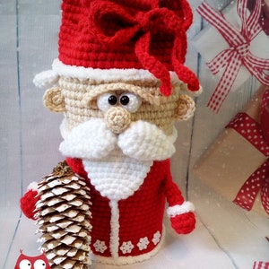 259 Crochet Pattern Santa wine or champagne bottle sleeve PDF file by Knittoy Etsy image 6