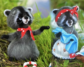 220 Crochet Pattern - Glasha the Raccoon with clothing - Amigurumi soft toy PDF file by Ogol Etsy