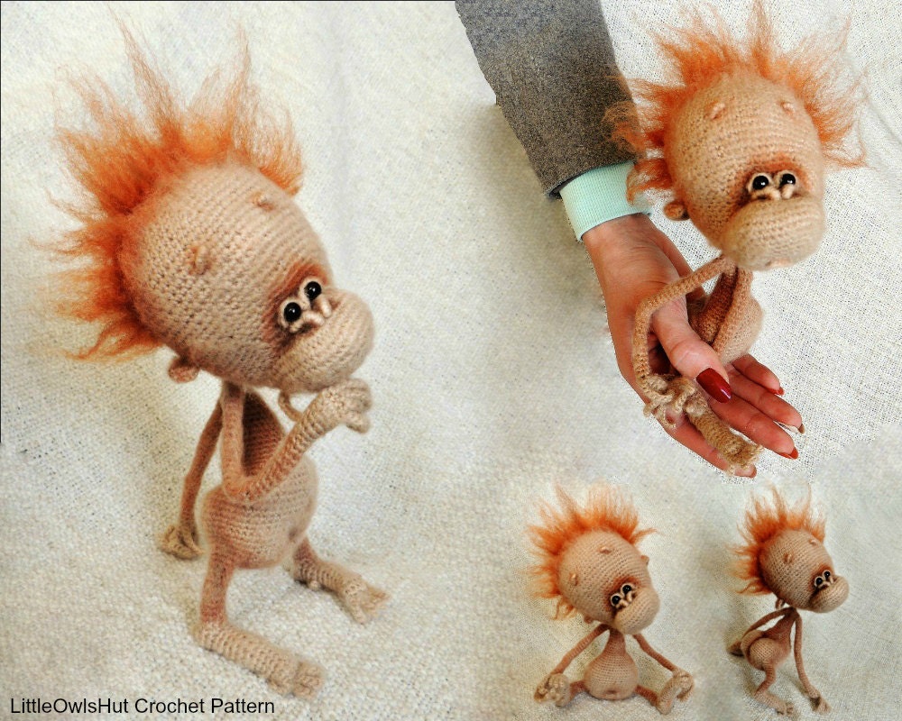 084 Crochet Pattern - Baby monkey - Amigurumi PDF file by Pertseva Et…